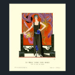 Póster Chica de moda Art Deco de época de George Barbier<br><div class="desc">Se trata de una impresión digitalmente realzada de una vintage placa de moda George Barbier Art Deco o Art Nouveau de 1921 titulada La Belle Dame sans MGracias. Puede personalizar del color de fondo.</div>