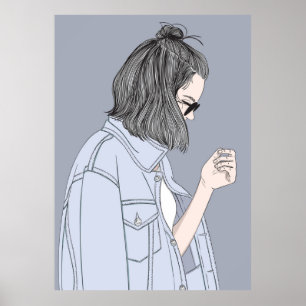 Póster Chica de moda que lleva ropa moderna