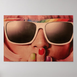 Póster Chica de moda retro de 800