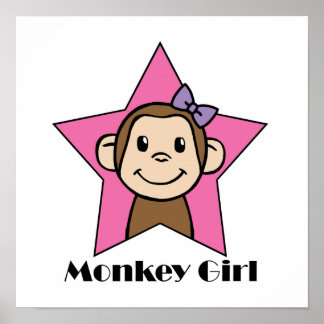 Póster Chica de mono