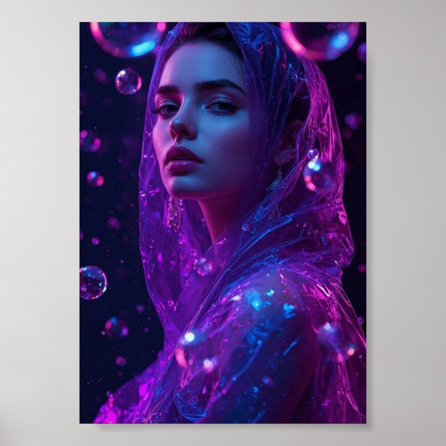 Póster Chica de neón 💜 (Frente)