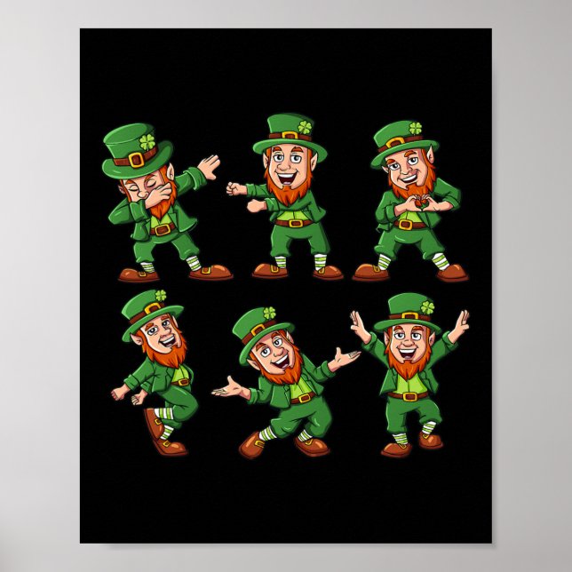 Póster Chica de niños divertidos en el Día de San Patrici (Frente)