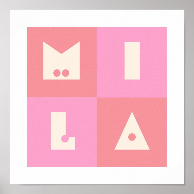 Póster Chica de nombre de bebé de Mila Poster (Frente)