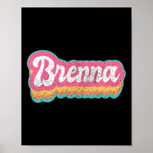 Póster Chica de nombre de Brenna Vintage 70s 80s Personal