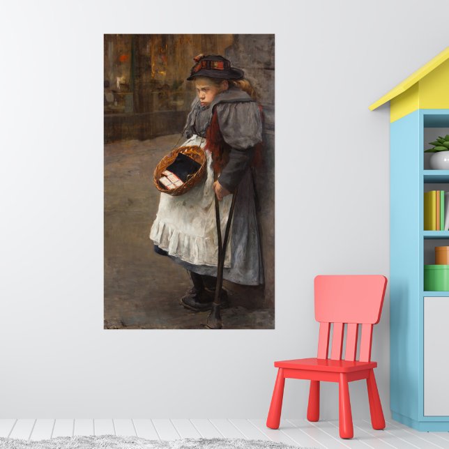 Póster Chica de palo de correspondencia mercados con disc (Guardería 1)