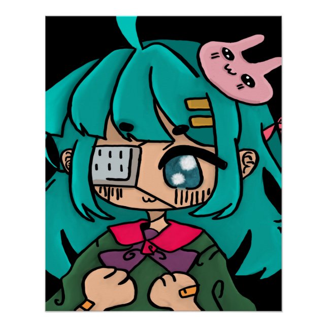 Póster chica de parche (Anverso)