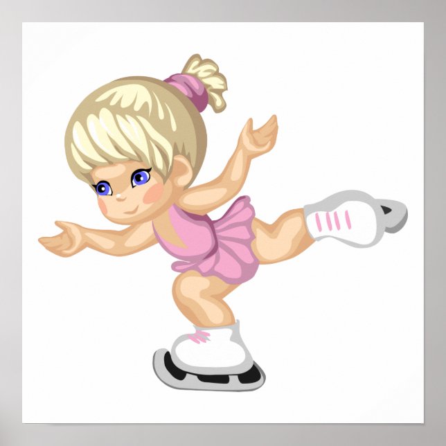 Póster Chica de patinaje sobre hielo (Frente)