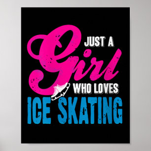 Póster Chica De Patinaje Sobre Hielo Que Glima Con Gracia