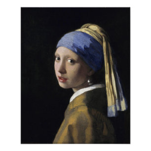 Póster Chica de Pearl Earring Johannes Vermeer Glossy