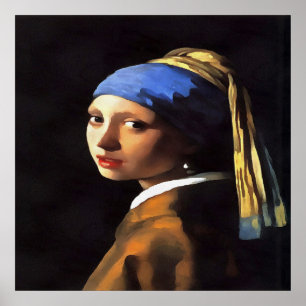 Póster Chica de Perla tras Johannes Vermeer