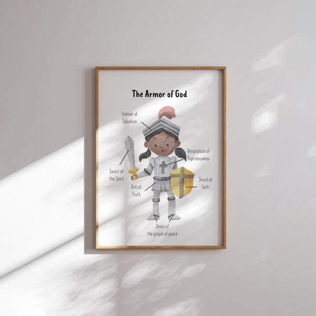 Póster Chica de piel marrón acuarela de la armadura de Di (Subido por el creador)