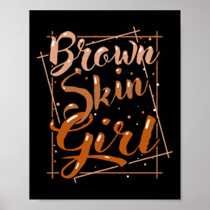 Póster Chica De Piel Morena Reina De Melanina Negra Magia