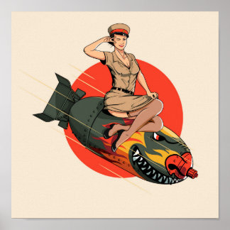 Póster Chica de Pin-up de la Segunda Guerra Mundial