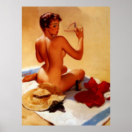 Póster Chica de Pinup de Verano Retro de Vintage