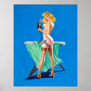 Póster Chica de planchado