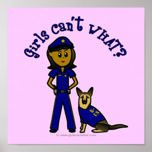 Póster Chica de policía oscuro K9