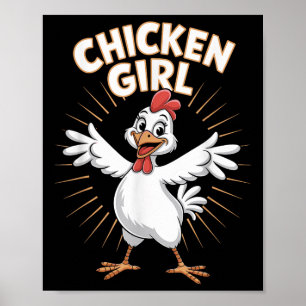 Póster Chica de pollo Aparato de pollo para niños _ Jóven