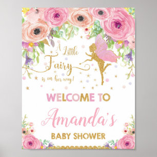 Póster Chica de Poster de señas de bienvenida de Baby Sho