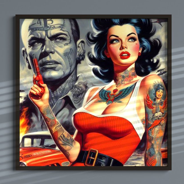 Póster Chica de pulpa de tatuaje retro (Subido por el creador)