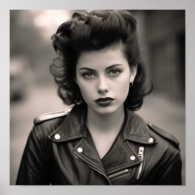 Póster Chica de Punk más inteligente en una chaqueta de c (Frente)