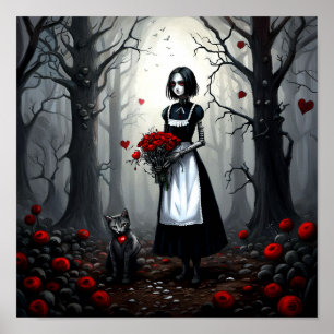 Póster Chica de robots góticos