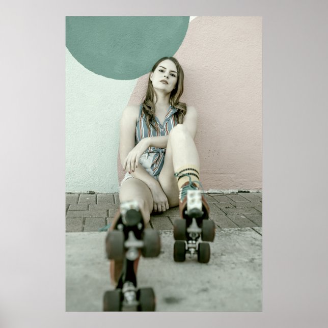 Póster Chica de rodillos (Frente)