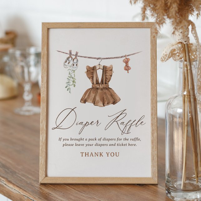 Póster Chica de ropa de bebé Baby Shower Diaper Raffle Ró (Subido por el creador)