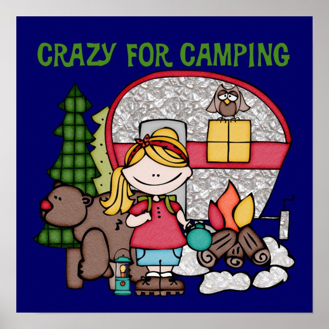 Póster Chica De Rubia Loco Por Camping (Frente)