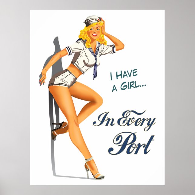 Póster Chica de Sailor Pin-Up (Frente)