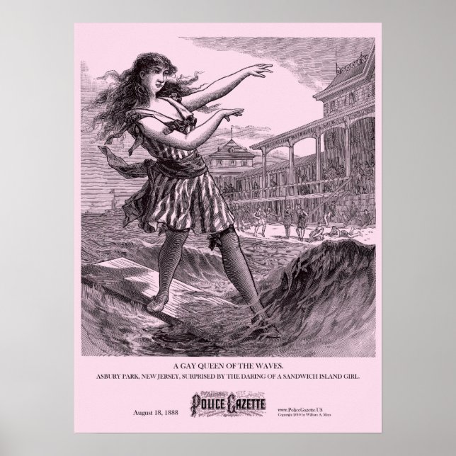 Póster Chica de Sandwich Island, poster de la Gaceta de P (Frente)