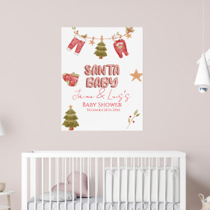 Póster Chica de Santa Niño Fiesta de Bebé 