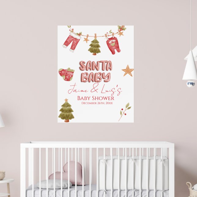 Póster Chica de Santa Niño Fiesta de Bebé  (Guardería 2)