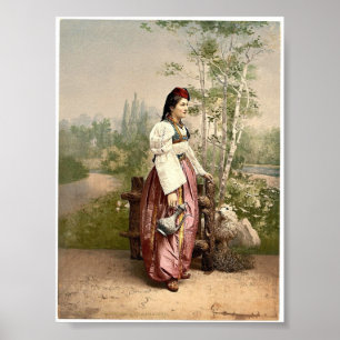 Póster Chica de Sarajevo, Bosnia, Austro-Hungría clásico 