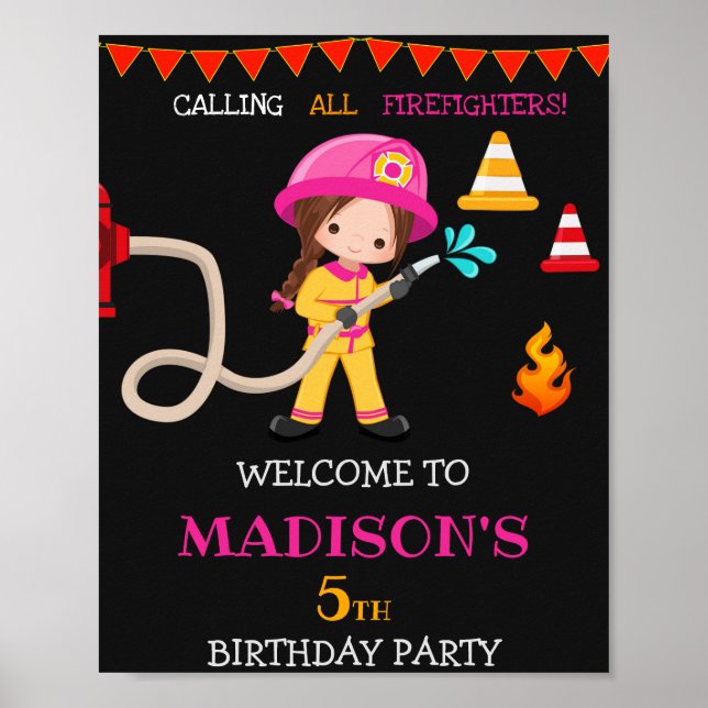 Póster Chica de señas del fiesta de bienvenida contra inc (Frente)