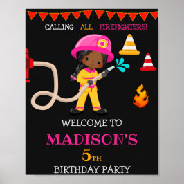 Póster Chica de señas del fiesta de bienvenida contra inc