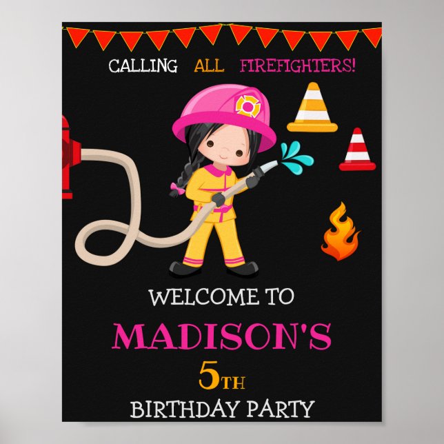 Póster Chica de señas del fiesta de bienvenida contra inc (Frente)