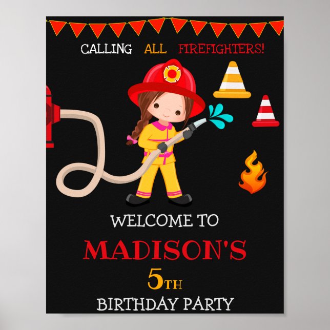 Póster Chica de señas del fiesta de bienvenida contra inc (Frente)