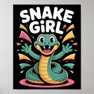 Póster Chica de serpientes cutre feliz sueño de Personali