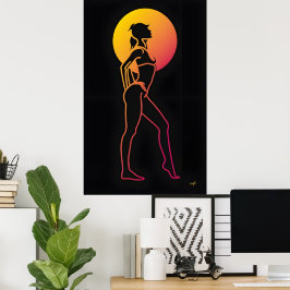 Póster chica de silueta