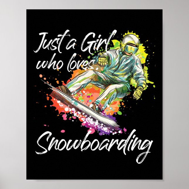 Póster Chica de snowboard sólo un Chica que ama (Frente)