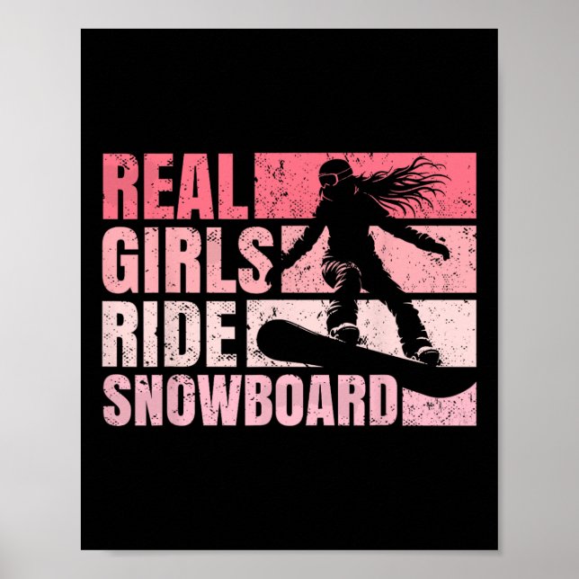 Póster Chica de snowboard viajó en Chica real (Frente)