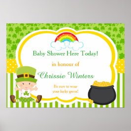 Póster Chica de St Patricks Baby Shower Poster