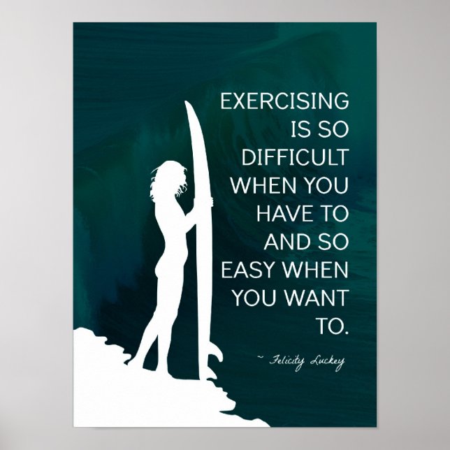 Póster Chica de surfista inspirador (Frente)