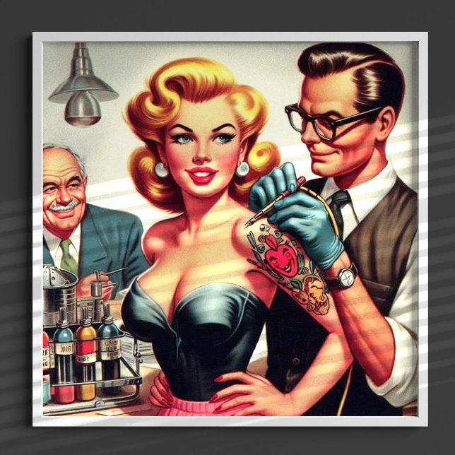 Póster Chica de tatuaje de vintage (Subido por el creador)