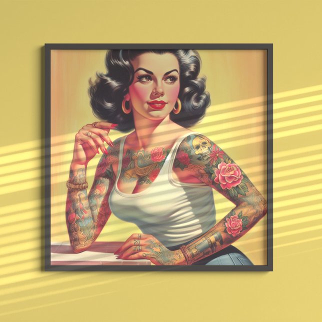 Póster Chica de tatuaje vintage (Subido por el creador)