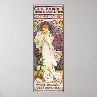 Póster Chica de teatro del Nouveau Pinup de Camellias