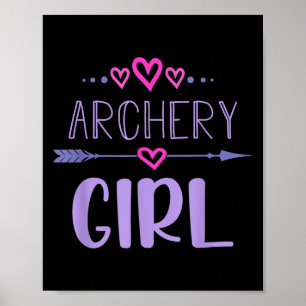 Póster Chica de tiro con arco Cita Corazón Cortado Flecha