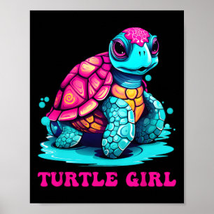 Póster Chica De Tortuga - Equipo Para El Día De La Tierra