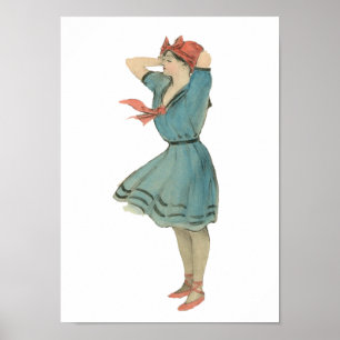 Póster Chica de traje de baño vintage