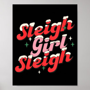 Póster Chica de Trineo Navidad Mujeres Chicas 